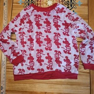 Disney Red and White Fleece Sweater